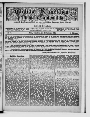 Tägliche Rundschau vom 17.09.1881