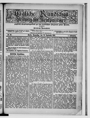 Tägliche Rundschau vom 22.09.1881