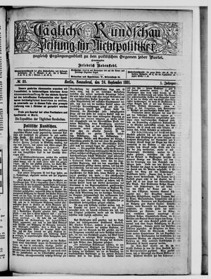 Tägliche Rundschau vom 24.09.1881
