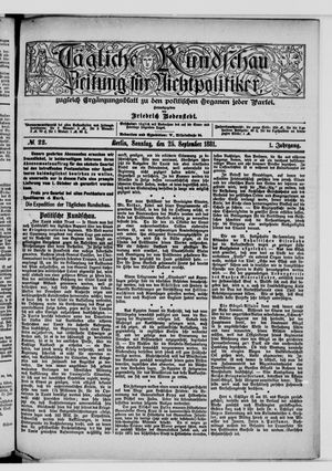 Tägliche Rundschau vom 25.09.1881