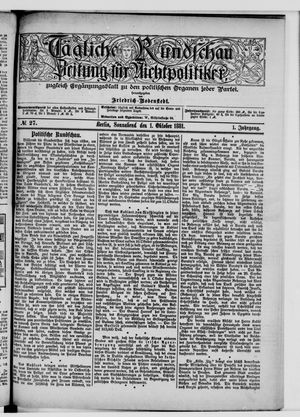 Tägliche Rundschau on Oct 1, 1881