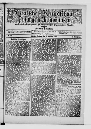 Tägliche Rundschau vom 18.10.1881