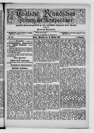 Tägliche Rundschau vom 19.10.1881
