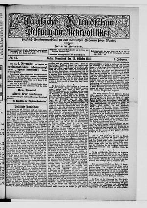 Tägliche Rundschau on Oct 22, 1881