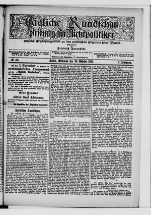 Tägliche Rundschau vom 26.10.1881