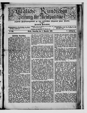 Tägliche Rundschau on Nov 3, 1881