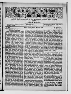 Tägliche Rundschau vom 06.11.1881