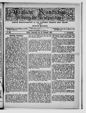 Tägliche Rundschau vom 10.11.1881