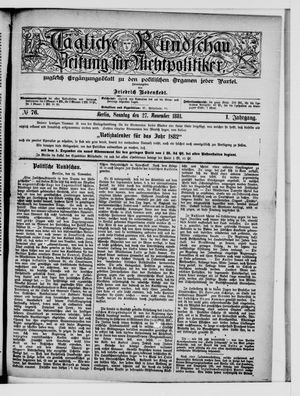 Tägliche Rundschau vom 27.11.1881