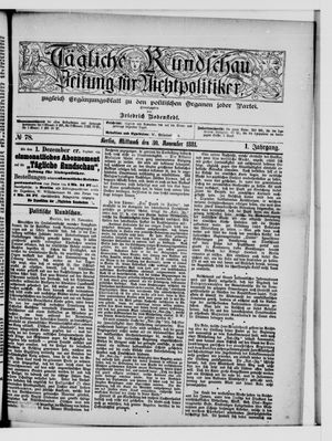 Tägliche Rundschau vom 30.11.1881