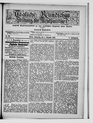 Tägliche Rundschau vom 01.12.1881