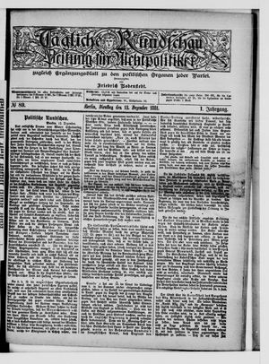 Tägliche Rundschau on Dec 13, 1881