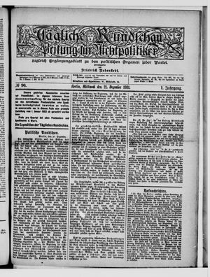 Tägliche Rundschau on Dec 21, 1881