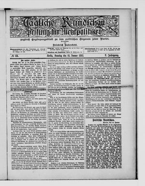 Tägliche Rundschau on Jan 15, 1882
