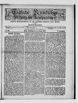 Tägliche Rundschau on Feb 16, 1882