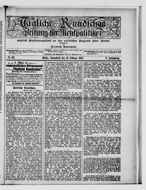 Tägliche Rundschau on Feb 18, 1882