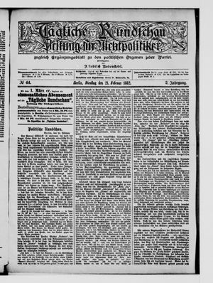 Tägliche Rundschau on Feb 21, 1882