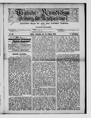 Tägliche Rundschau on Feb 25, 1882