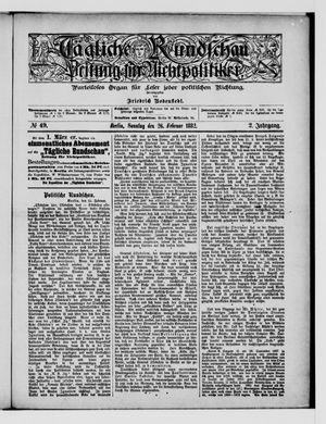 Tägliche Rundschau vom 26.02.1882