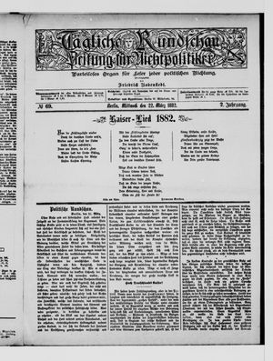 Tägliche Rundschau on Mar 22, 1882