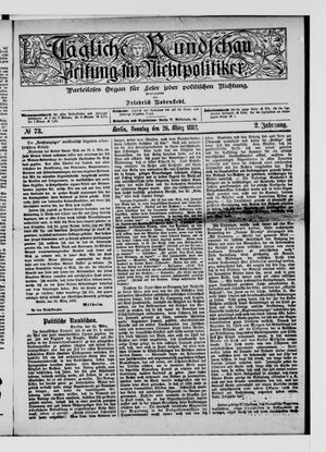 Tägliche Rundschau on Mar 26, 1882