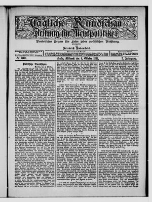 Tägliche Rundschau on Oct 4, 1882