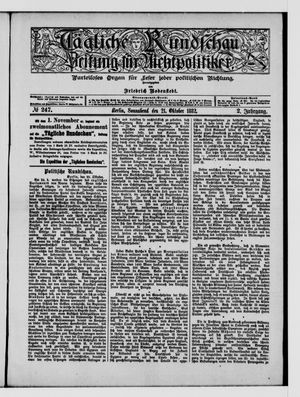 Tägliche Rundschau on Oct 21, 1882