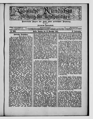 Tägliche Rundschau on Nov 12, 1882