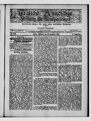 Tägliche Rundschau on Nov 29, 1882