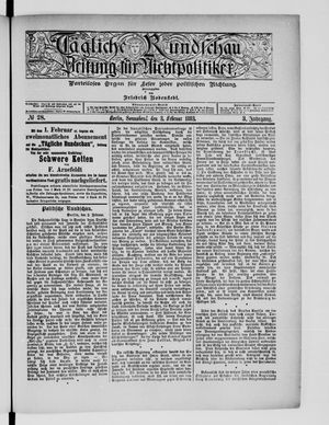 Tägliche Rundschau on Feb 3, 1883