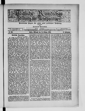 Tägliche Rundschau on Feb 21, 1883