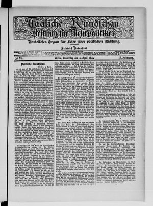 Tägliche Rundschau on Apr 5, 1883
