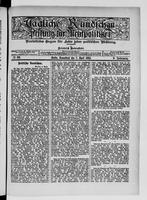 Tägliche Rundschau on Apr 7, 1883