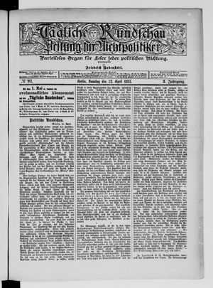 Tägliche Rundschau on Apr 22, 1883