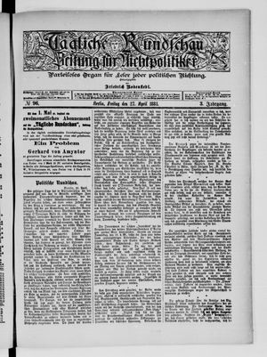 Tägliche Rundschau on Apr 27, 1883