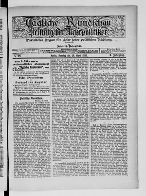 Tägliche Rundschau on Apr 29, 1883