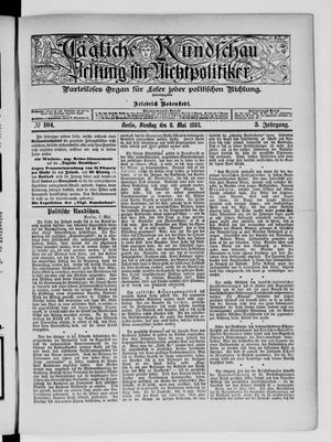 Tägliche Rundschau on May 8, 1883