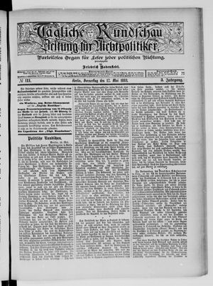 Tägliche Rundschau on May 17, 1883