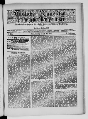 Tägliche Rundschau on May 22, 1883