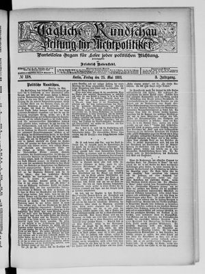 Tägliche Rundschau on May 25, 1883