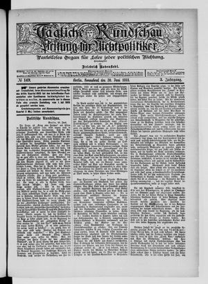 Tägliche Rundschau on Jun 30, 1883