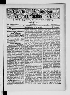 Tägliche Rundschau on Jul 26, 1883