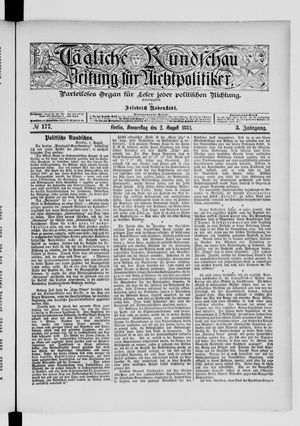 Tägliche Rundschau vom 02.08.1883