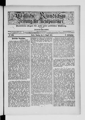 Tägliche Rundschau vom 05.08.1883