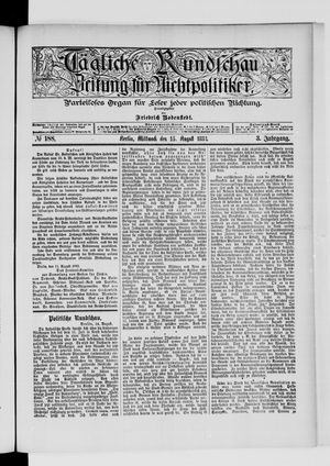 Tägliche Rundschau vom 15.08.1883