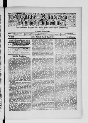 Tägliche Rundschau vom 22.08.1883