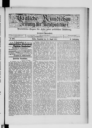 Tägliche Rundschau on Aug 25, 1883