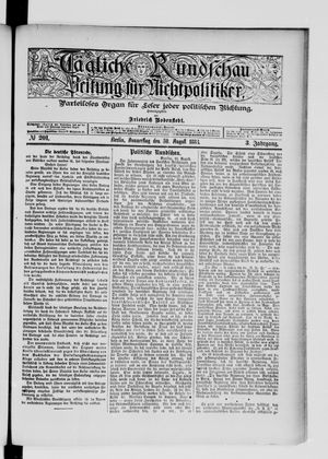 Tägliche Rundschau on Aug 30, 1883