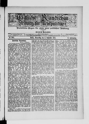 Tägliche Rundschau vom 06.09.1883