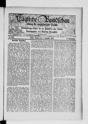 Tägliche Rundschau vom 09.09.1883